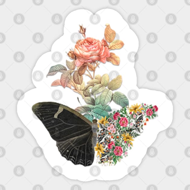 Flower with Butterfly Root Sticker by GAGO5